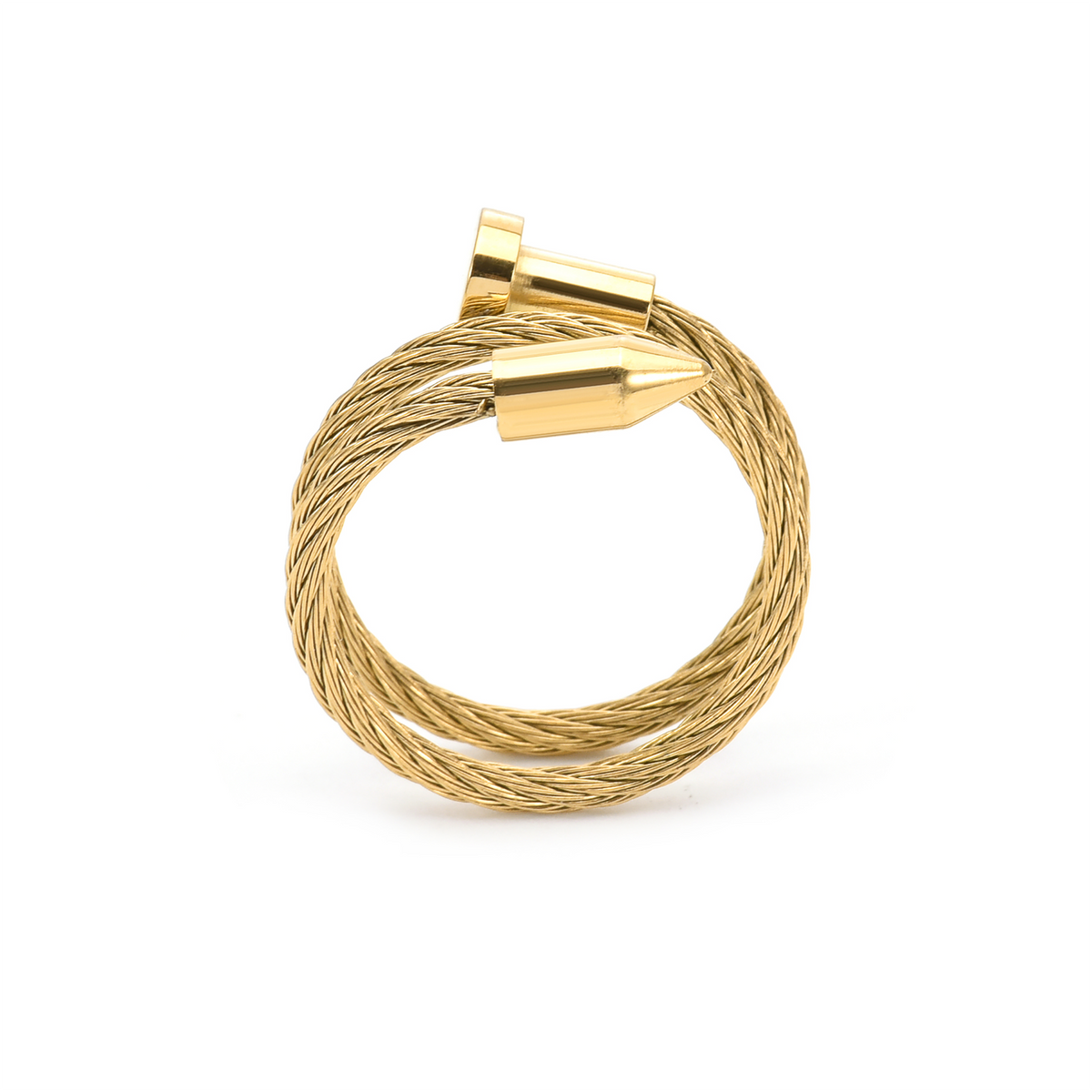 RG116G B.Tiff Gold Pointe Cable Adjustable Ring