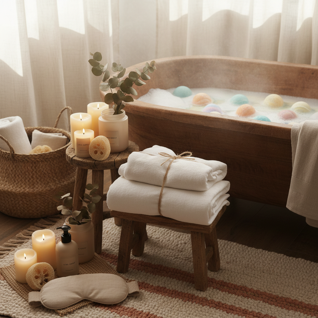 Cozy spa self-care aesthetic